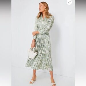 Tuckernuck Women's Sage Green Arbre Azzurra Long Sleeve Belted Dress Size XXL